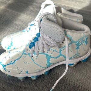 Under Armour Kids' White and Blue Sneakers